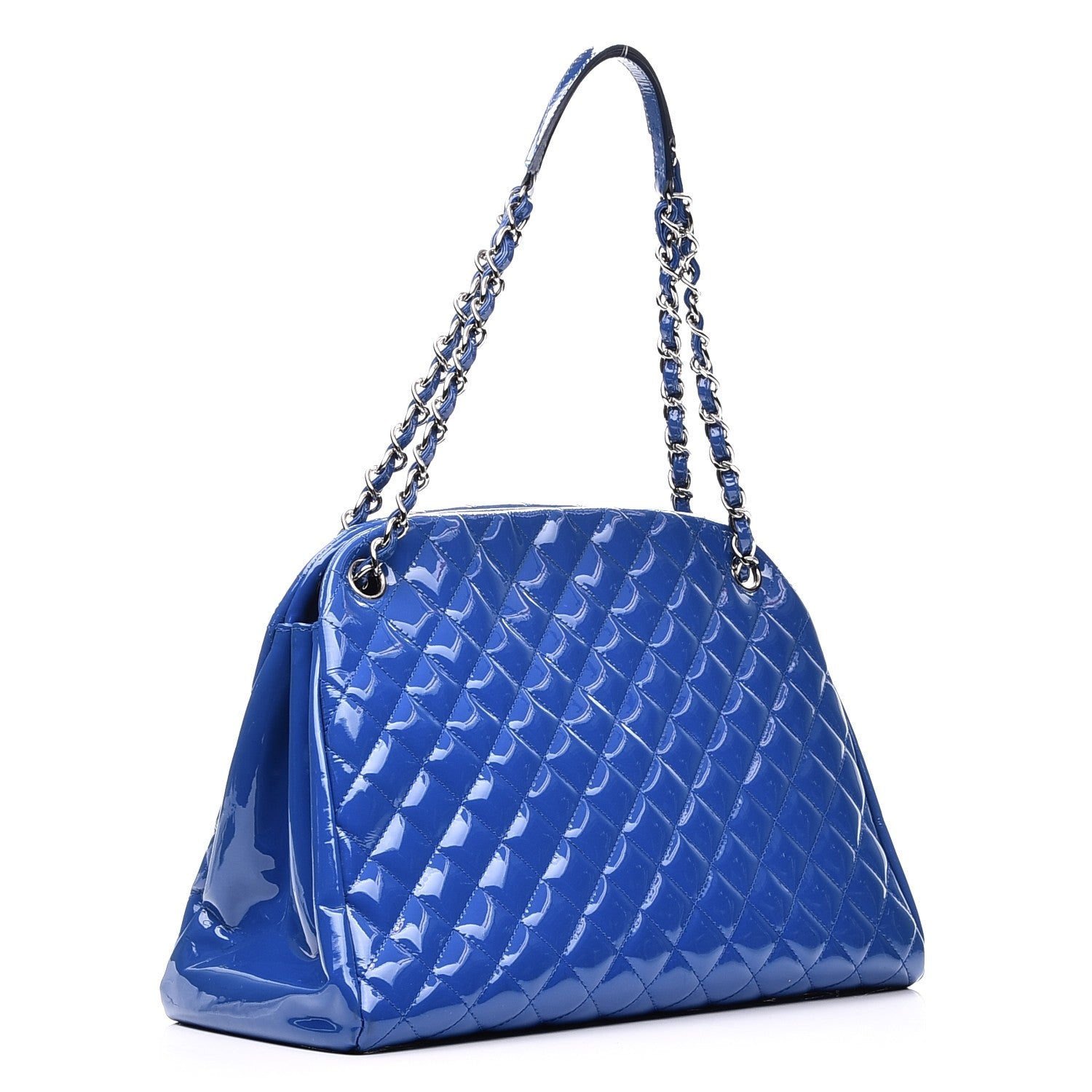 Chanel Patent Quilted Large Just Mademoiselle Bowling Bag Dark Blue 4 of 9