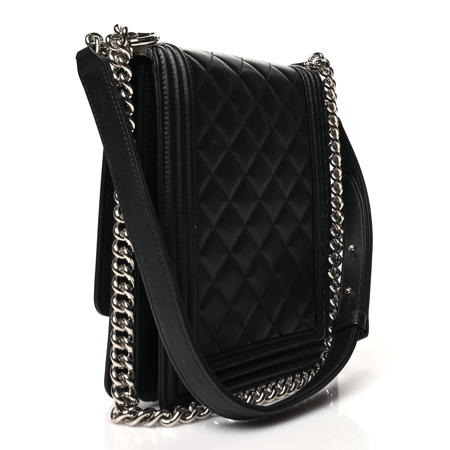 Chanel Calfskin Quilted North South Boy Flap Black 3 of 11