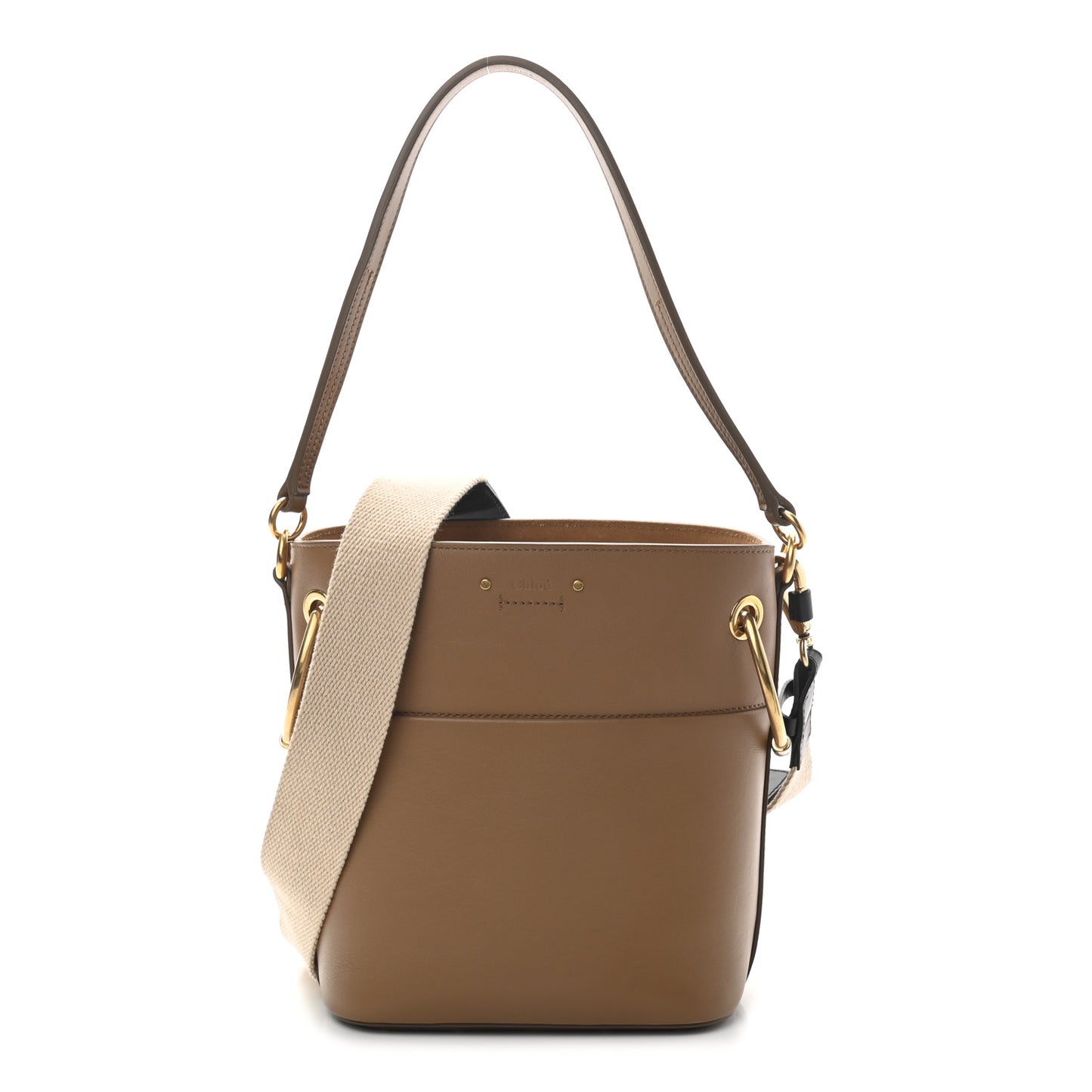 Smooth Calfskin Small Roy Bucket Bag Nut