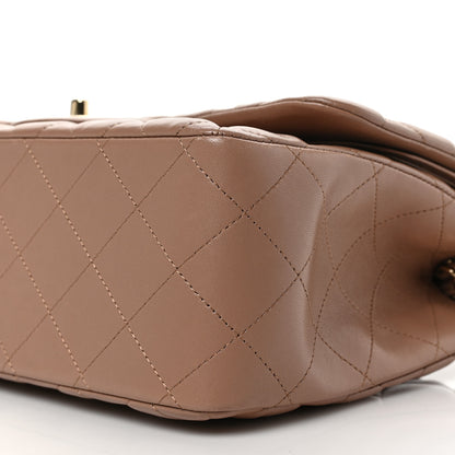 Chanel Lambskin Quilted Jumbo Double Flap Dark Beige 8 of 8