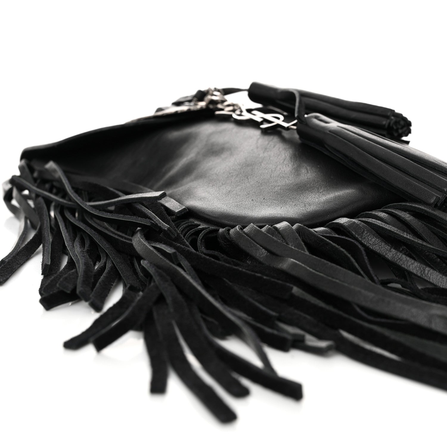 Saint Laurent Lambskin Anita Tassed Crossbody Bag Black 9 of 10