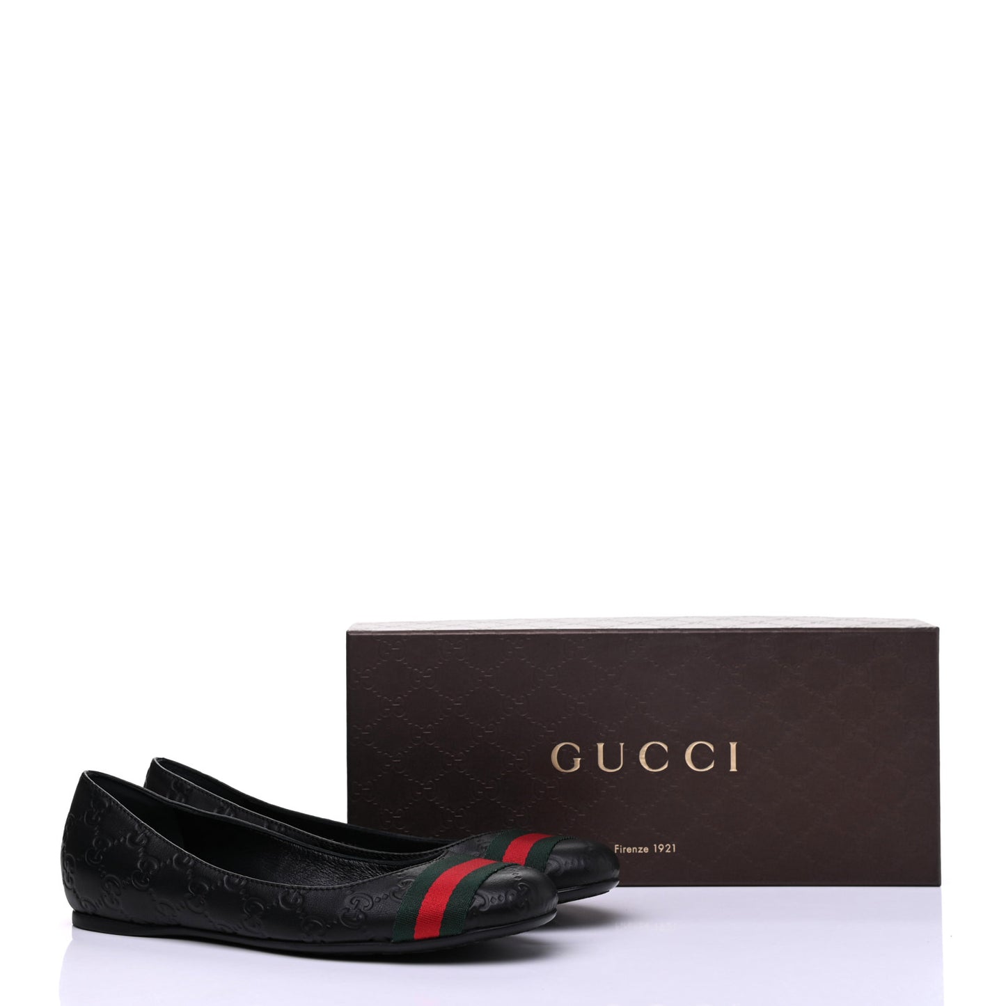 Guccissima Web Flats 37.5 Black