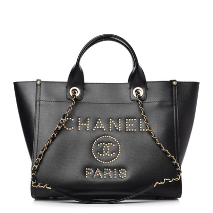 Chanel Caviar Small Studded Deauville Tote Black 1 of 13