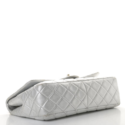 Chanel Metallic Lambskin Quilted Jumbo Single Flap Silver 4 of 14