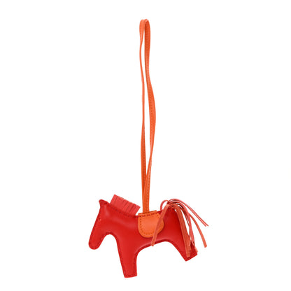 Hermes Milo Lambskin Grigri Rodeo Horse Bag Charm PM Rouge Rose Indien Jaipur Feu 1 of 4