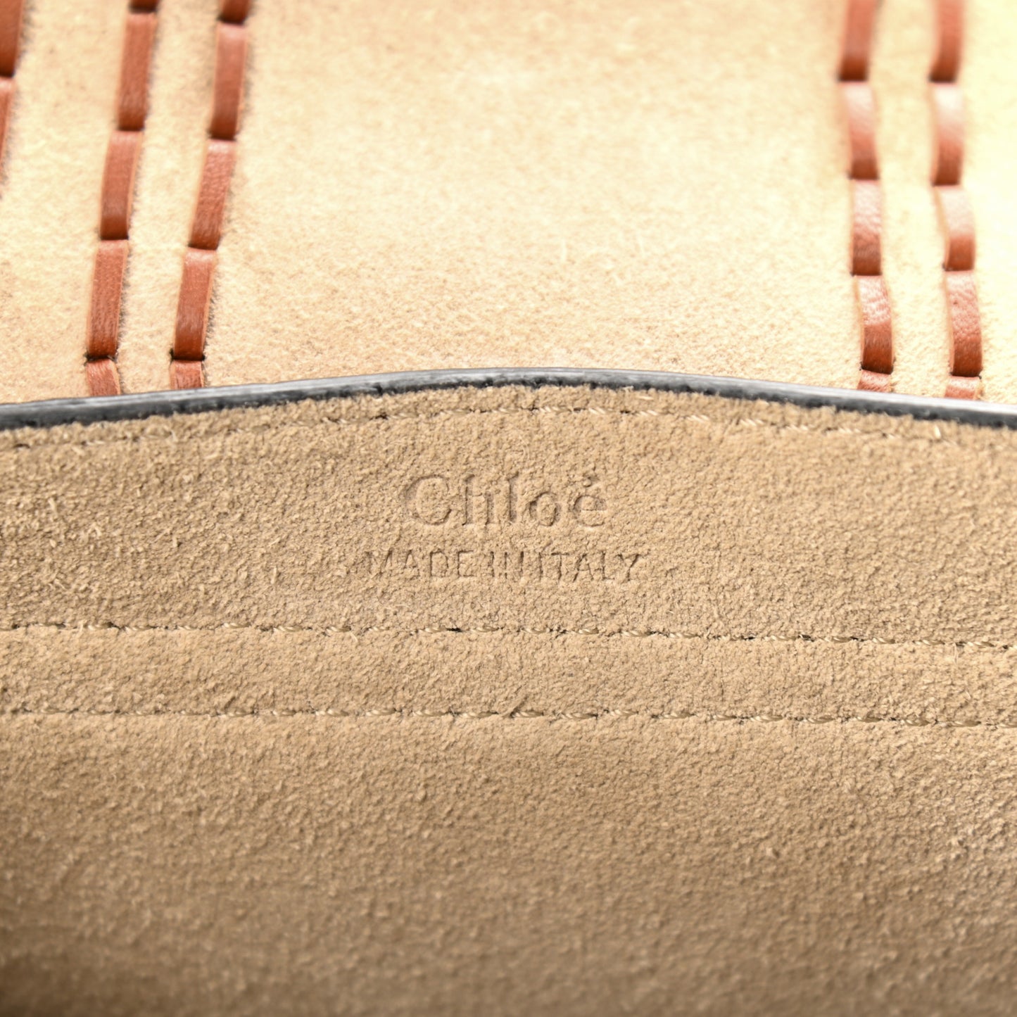 Suede Calfskin Braided Mini Hudson Shoulder Bag Caramel