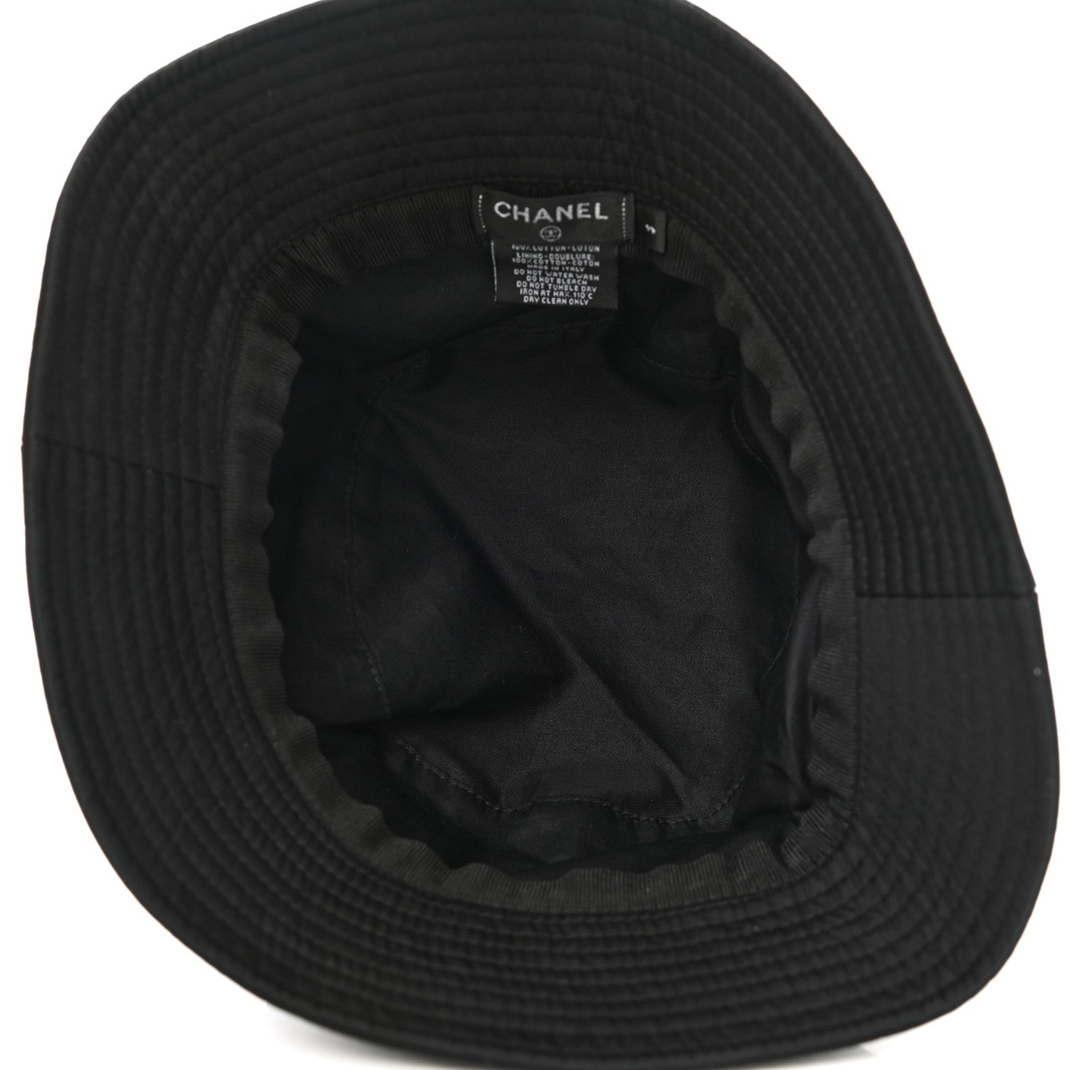 Chanel Cotton CC Bucket Hat S Black 7 of 8