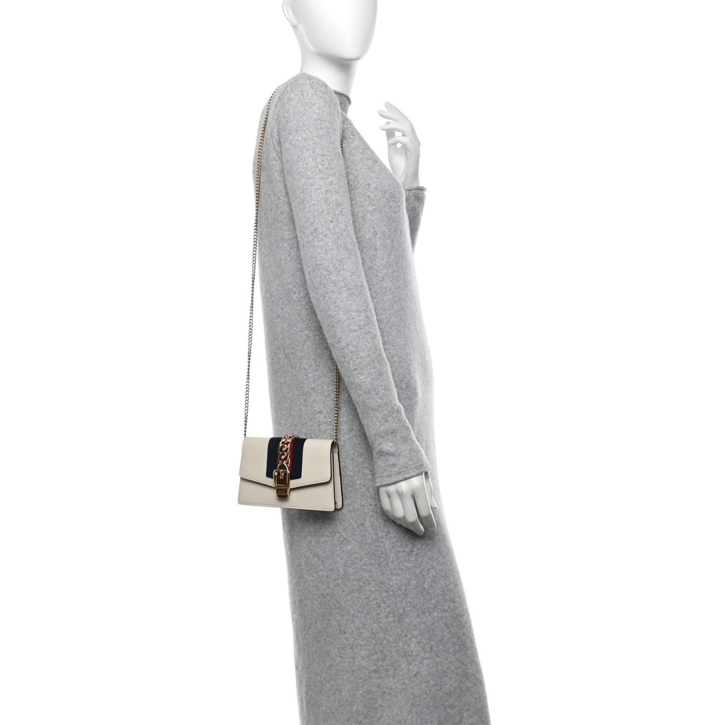 Calfskin Super Mini Sylvie Chain Shoulder Bag White