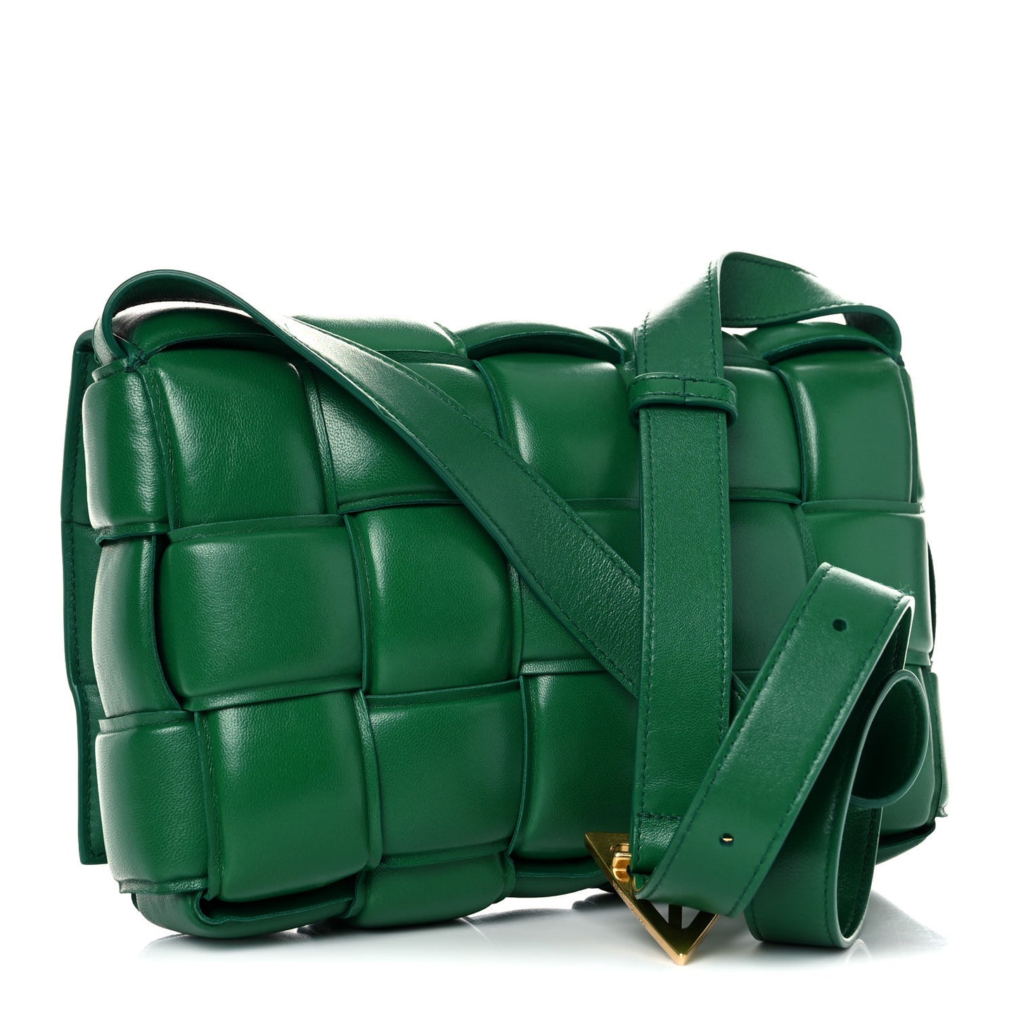 Nappa Maxi Intreccio Padded Cassette Crossbody Bag Racing Green