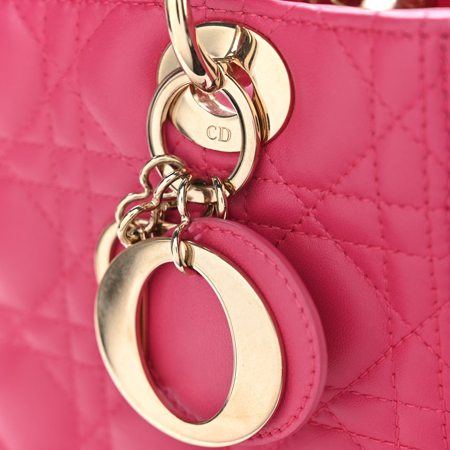 Christian Dior Lambskin Cannage Medium Lady Dior Fuchsia 11 of 11