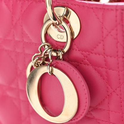 Christian Dior Lambskin Cannage Medium Lady Dior Fuchsia 11 of 11
