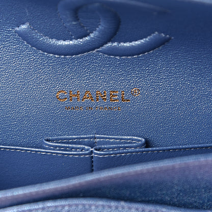 Chanel Iridescent Caviar Quilted Medium Double Flap Dark Blue 6 of 11