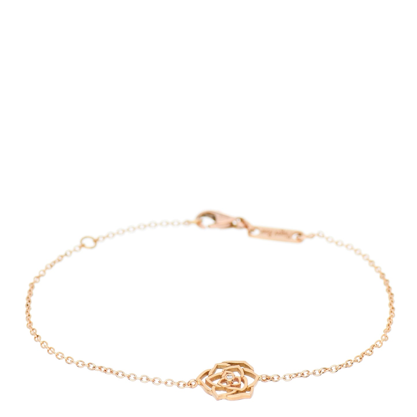 18K Rose Gold Diamond Rose Bracelet