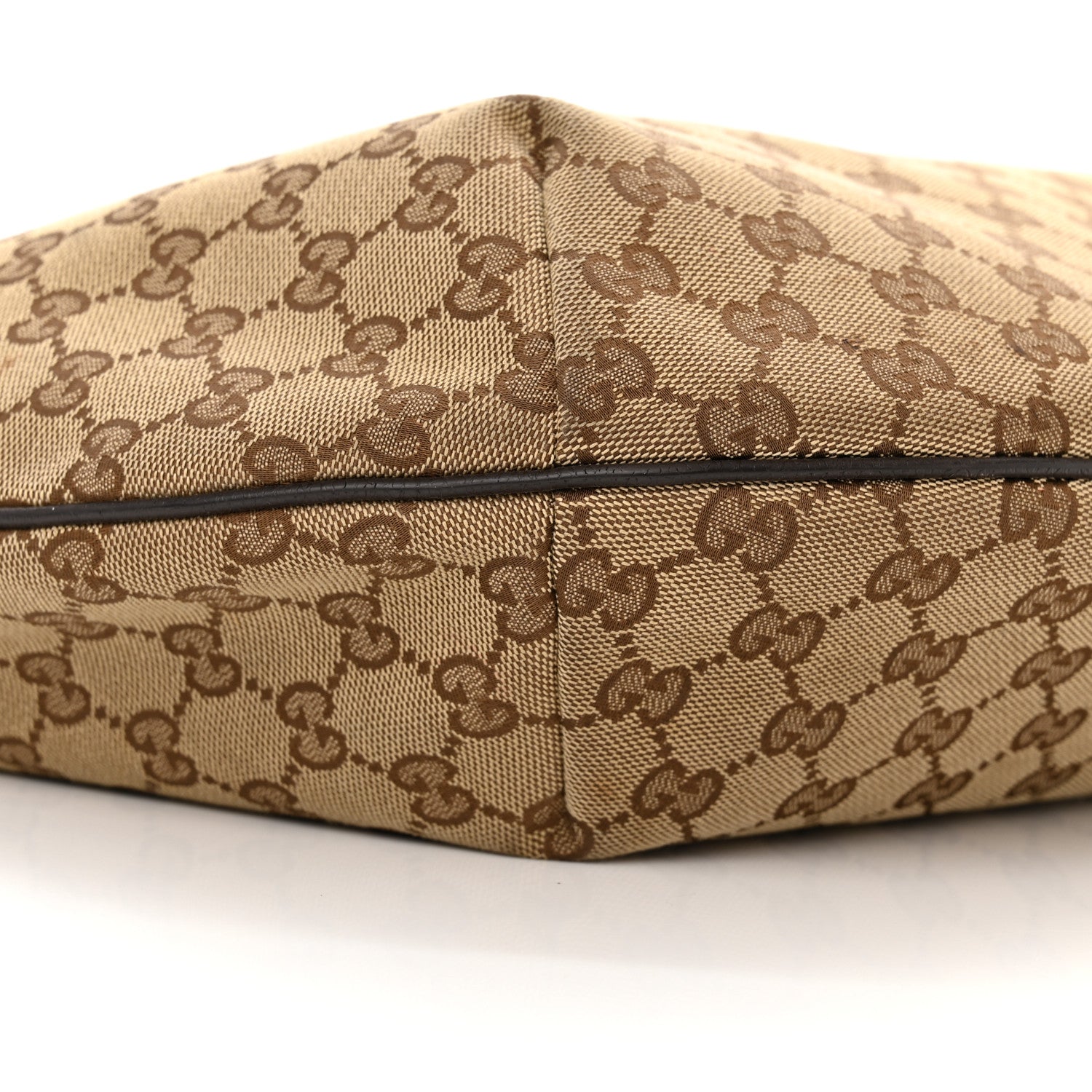 Gucci Monogram Web Medium Half Moon Hobo Dark Brown 9 of 13