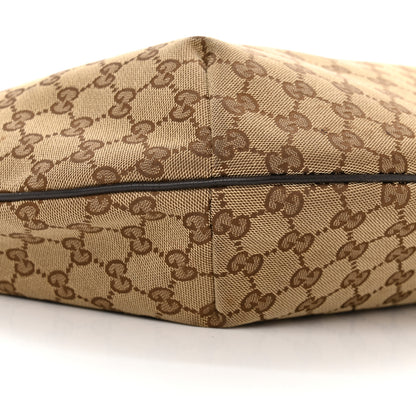 Gucci Monogram Web Medium Half Moon Hobo Dark Brown 9 of 13