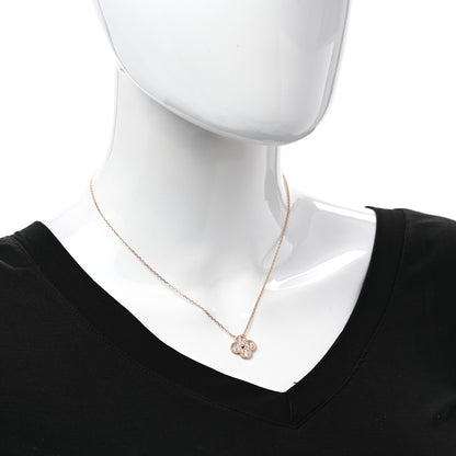 Van Cleef & Arpels 18K Rose Gold Diamond Vintage Alhambra Pendant Necklace 2 of 7
