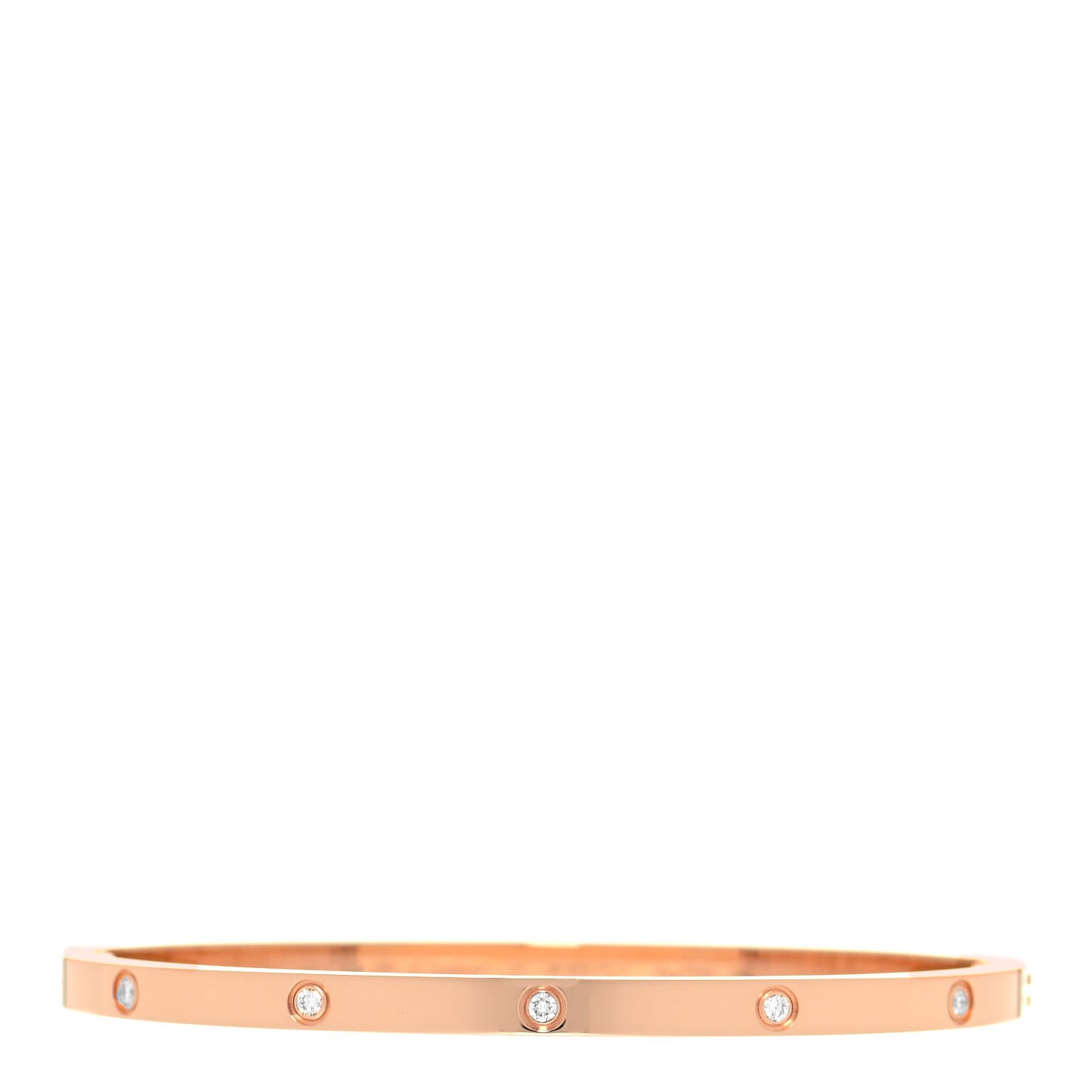 18K Pink Gold 10 Diamond Small LOVE Bracelet 17