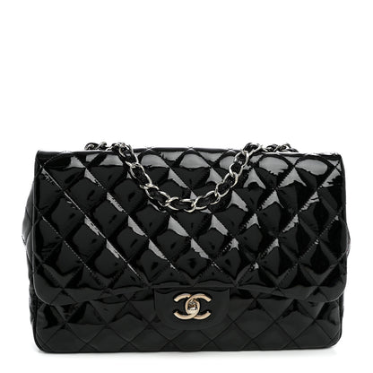 Chanel Patent Quilted Jumbo Single Flap Black 1 of 10