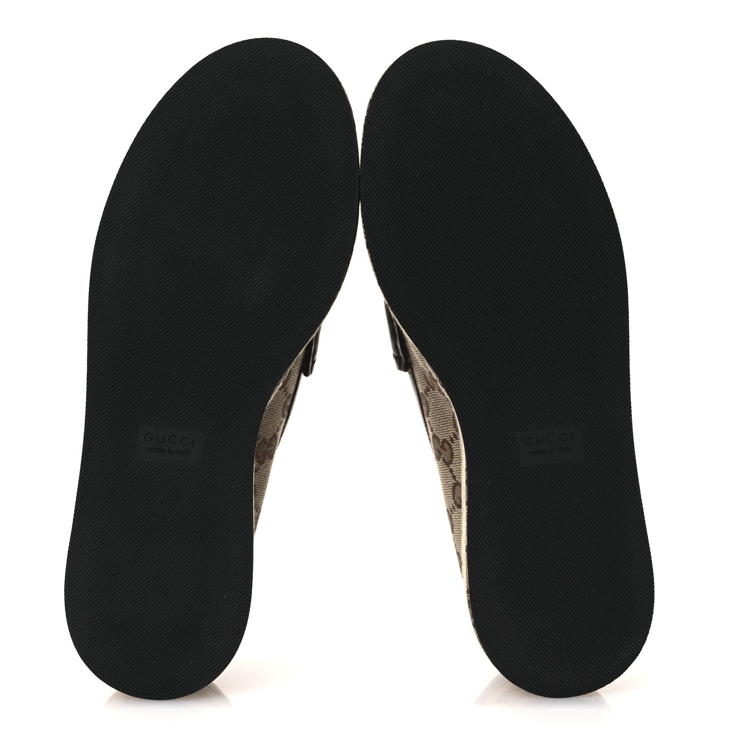 Gucci Monogram Horsebit Calfskin Womens Horsebit Wedge Platform Loafers 37 Beige Ebony 7 of 11