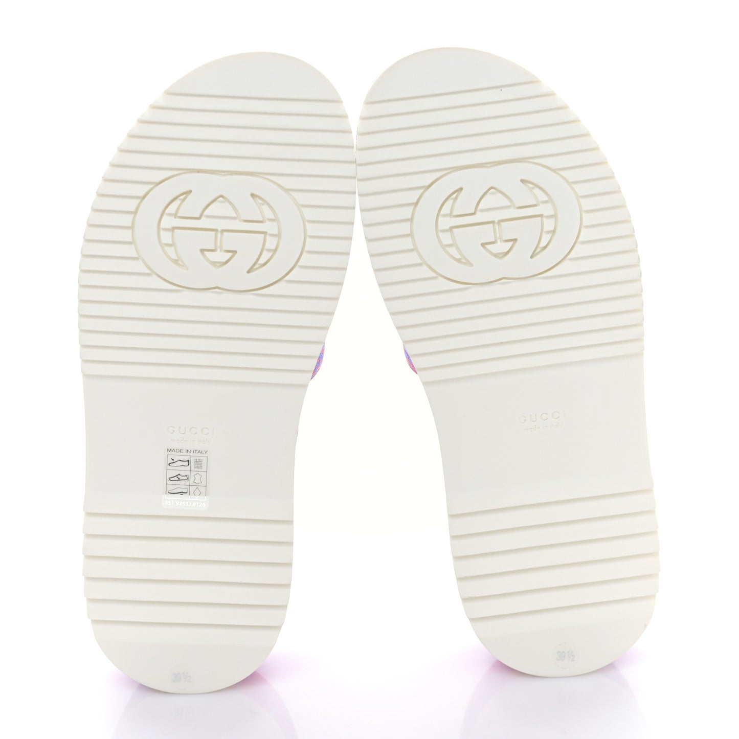 GG Supreme Joy Monogram Angelina Platform Slide Sandals 39.5 Fuxia Blue