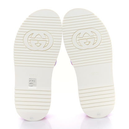 Gucci GG Supreme Joy Monogram Angelina Platform Slide Sandals 39.5 Fuxia Blue 5 of 8