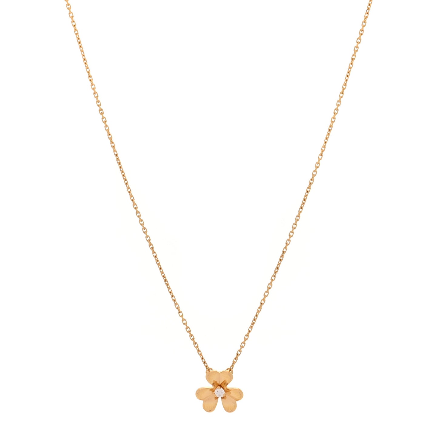 18K Yellow Gold Diamond Mini Frivole Pendant Necklace