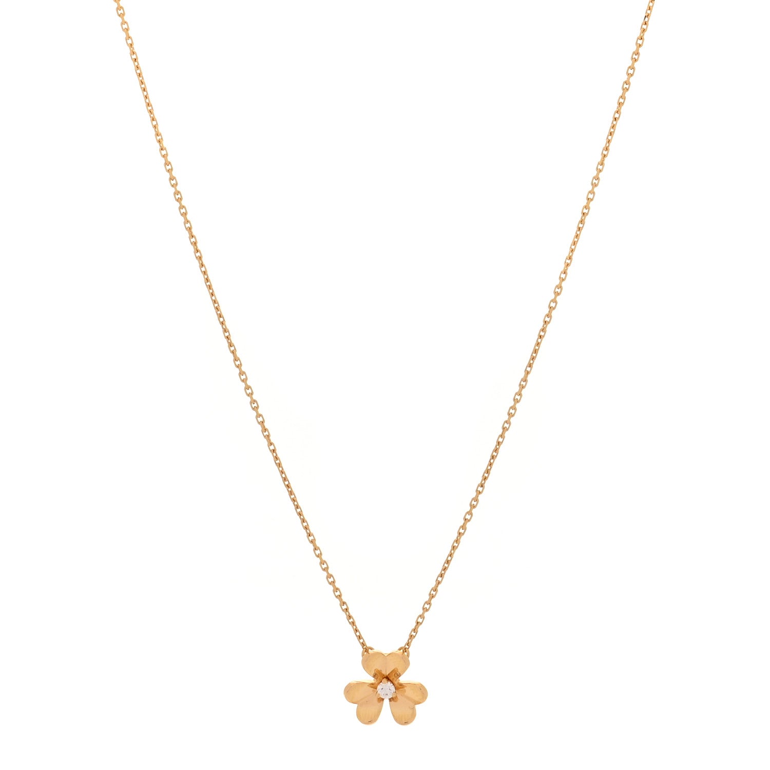 Van Cleef & Arpels 18K Yellow Gold Diamond Mini Frivole Pendant Necklace 1 of 6