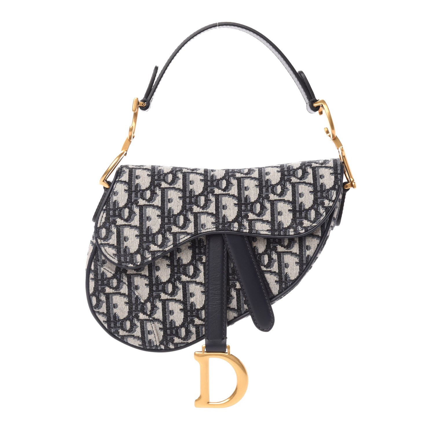Christian Dior Oblique Mini Saddle Bag Blue 1 of 11