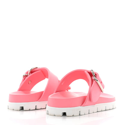 Prada EVA Rubber Buckled Lug Sole 20mm Thong Sandals 36 Begonia 4 of 11