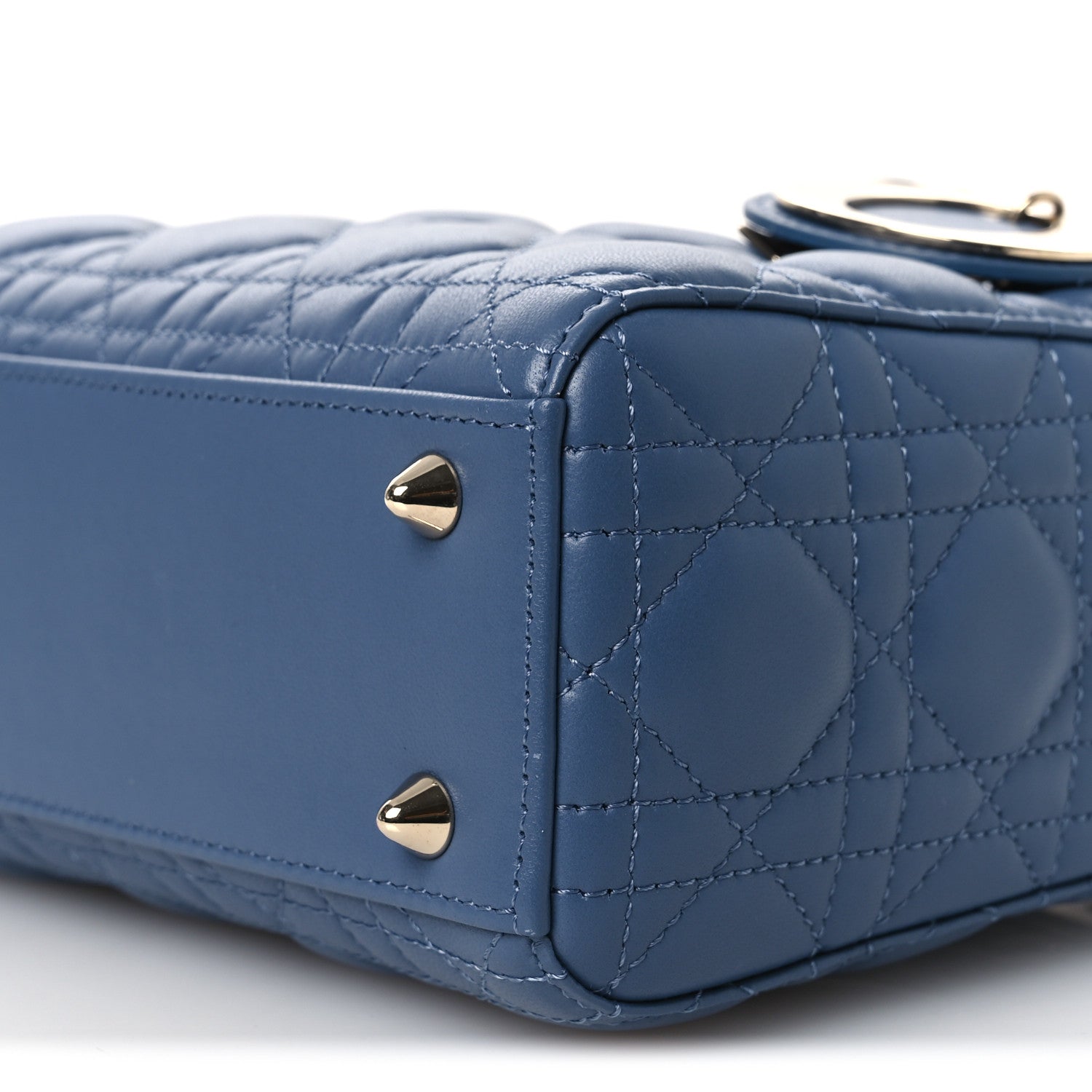 ディオール/クリスチャンディオール ブルー Christian Dior Lambskin Cannage Small My ABCDior Lady Dior Blue