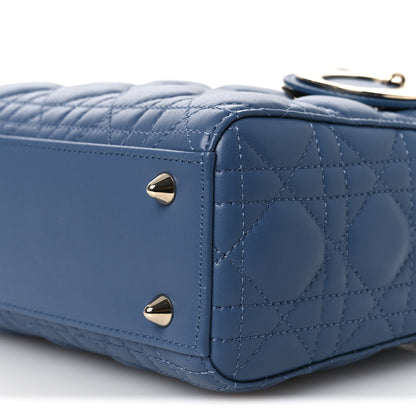 Christian Dior Lambskin Cannage Small My ABCDior Lady Dior Blue Denim 10 of 11