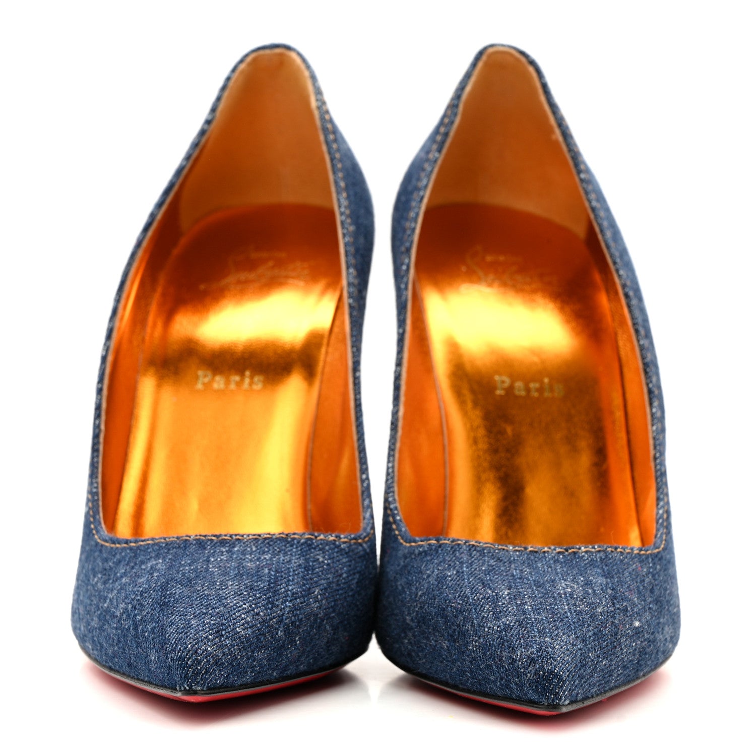 Christian Louboutin Denim Jazz Calf So Kate 120 Pumps 41 Blue 3 of 13