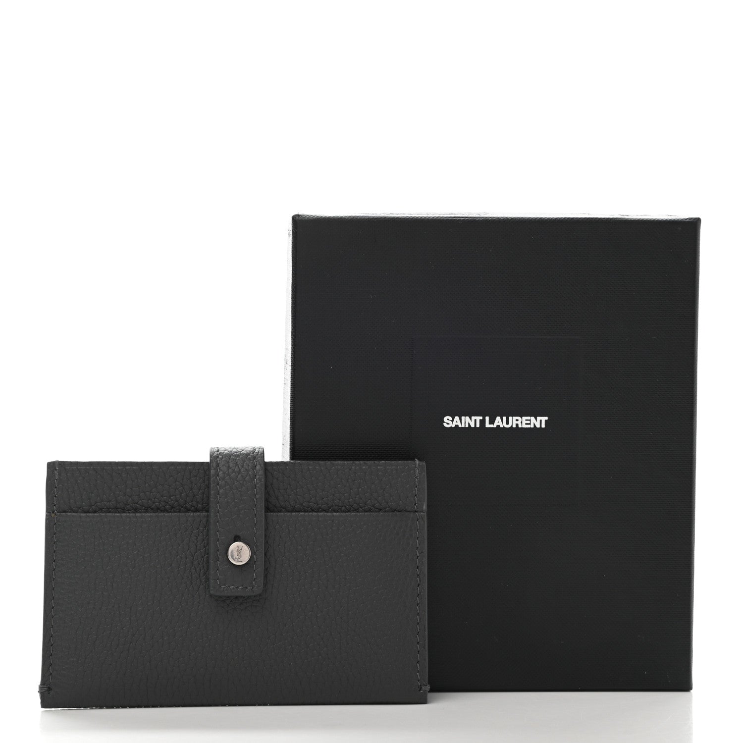 Saint Laurent Grained Calfskin Sac De Jour Souple Card Case Grey 7 of 7