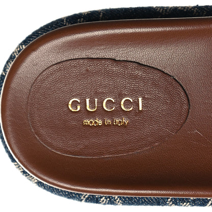 Gucci New Denim GG Monogram Angelina Platform 55mm Slide Sandals 36 Blue Tea 8 of 9