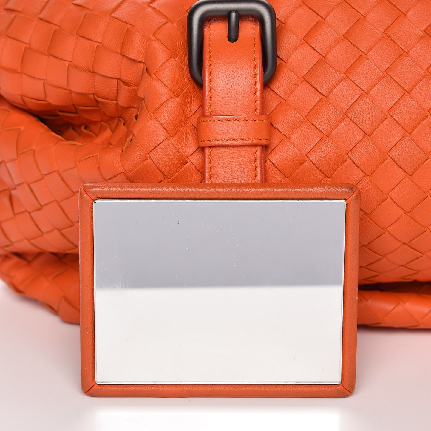 Nappa Intrecciato Montaigne Satchel Tangerine