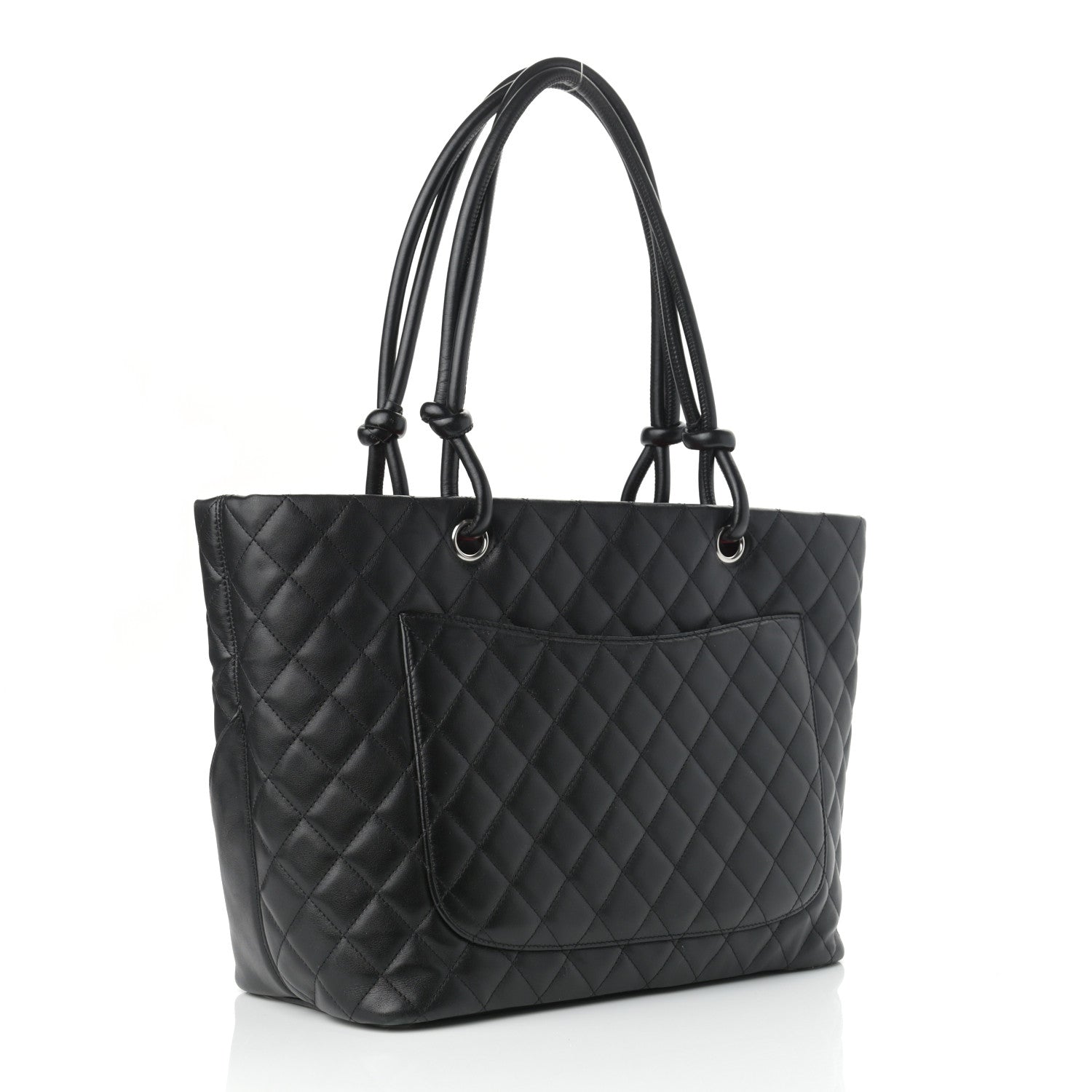 Chanel Calfskin Quilted Large Cambon Tote Black White 3 of 11