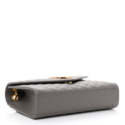 Saint Laurent Grain De Poudre Textured Mixed Matelasse Medium Triquilt Monogram Satchel Earth 4 of 10