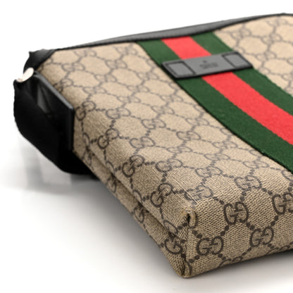 Gucci GG Supreme Monogram Web Messenger Bag Black 9 of 13