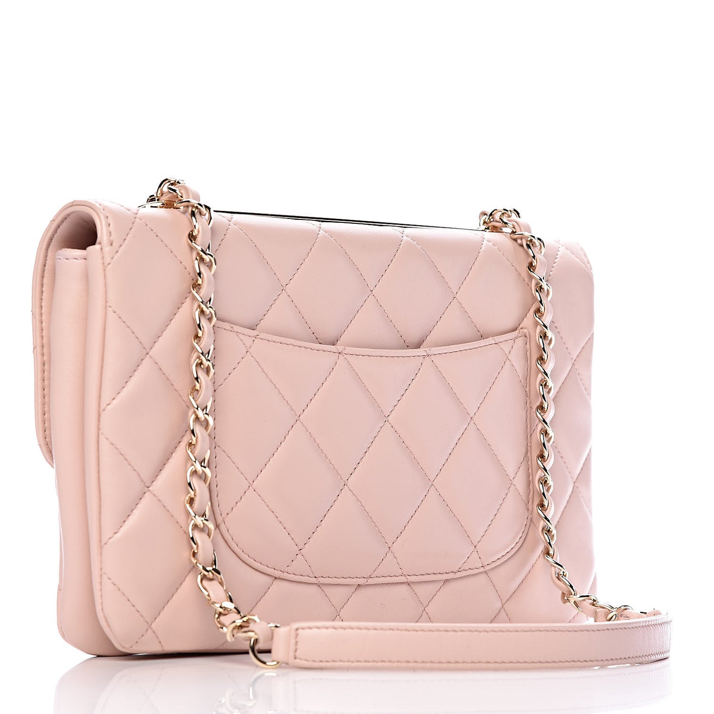 Lambskin Quilted Medium Trendy CC Flap Light Pink