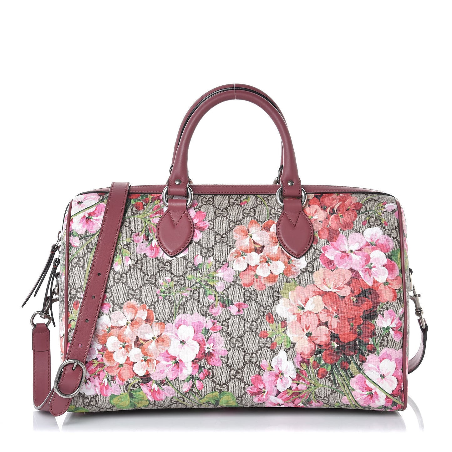 GG Supreme Monogram Blooms Medium Boston Beige Multicolor Dry Rose