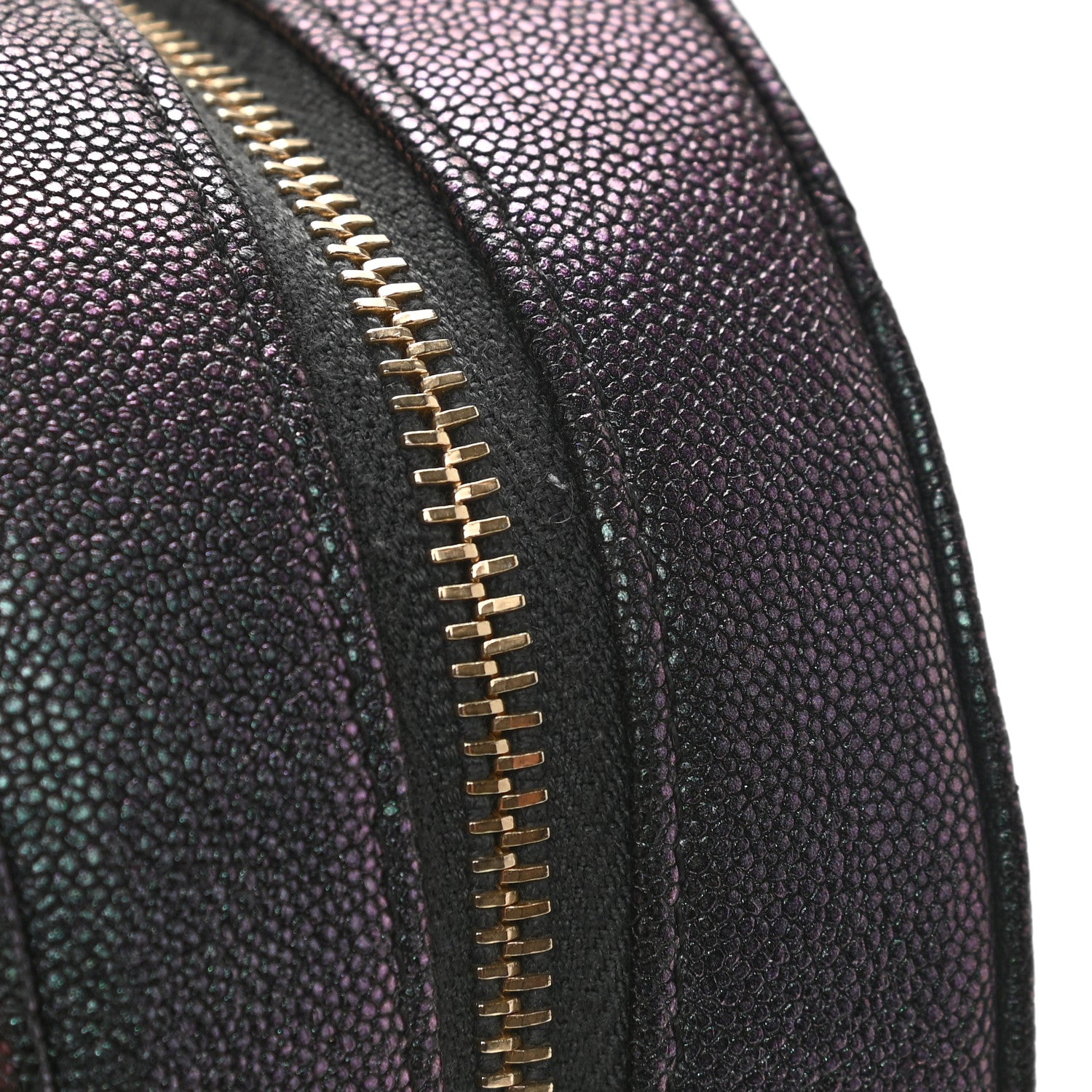 Chanel Iridescent Caviar Quilted Round Clutch With Chain Black 13 of 14