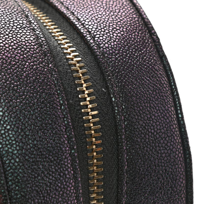 Chanel Iridescent Caviar Quilted Round Clutch With Chain Black 13 of 14
