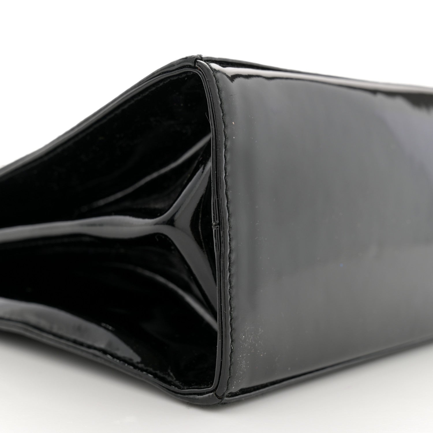 Salvatore Ferragamo Patent Small Iconic Top Handle Bag Black 8 of 12