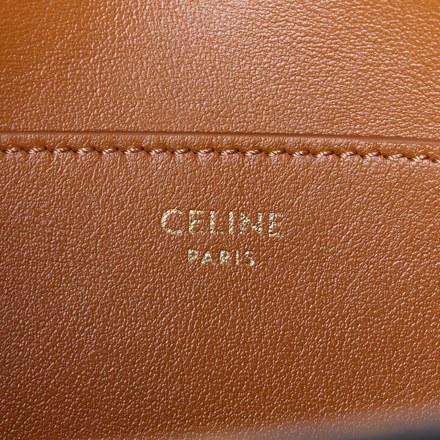 Triomphe Canvas Calfskin Tabou Clutch on Strap Tan