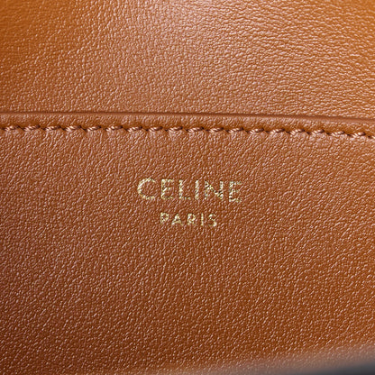 Celine Triomphe Canvas Calfskin Tabou Clutch on Strap Tan 6 of 11