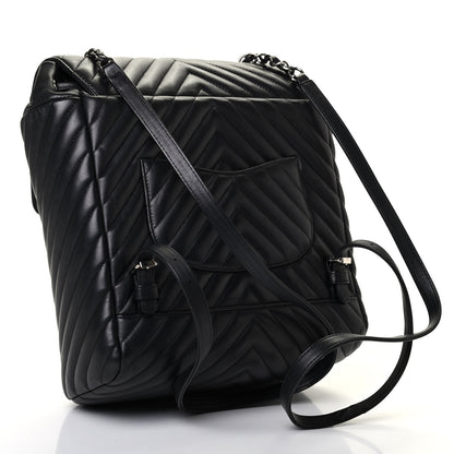 Chanel Calfskin Chevron Quilted Large Urban Spirit Backpack Black 2 of 4