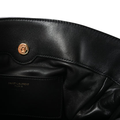 Saint Laurent Lambskin Matelasse Monogram Medium Jamie Shoulder Pouch Bag Black 6 of 9