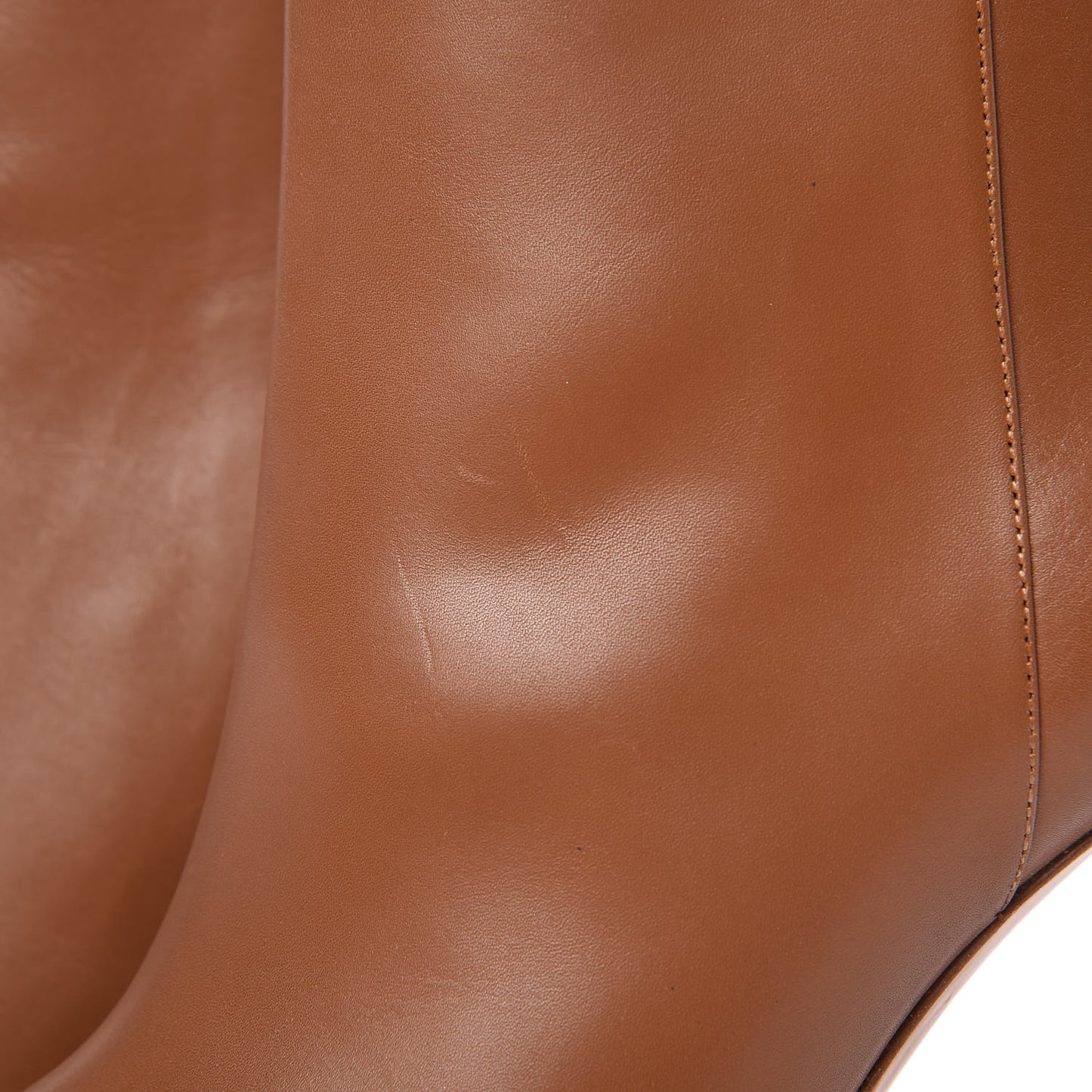Calfskin Strettoia Ankle Bootie 39.5 Caramel