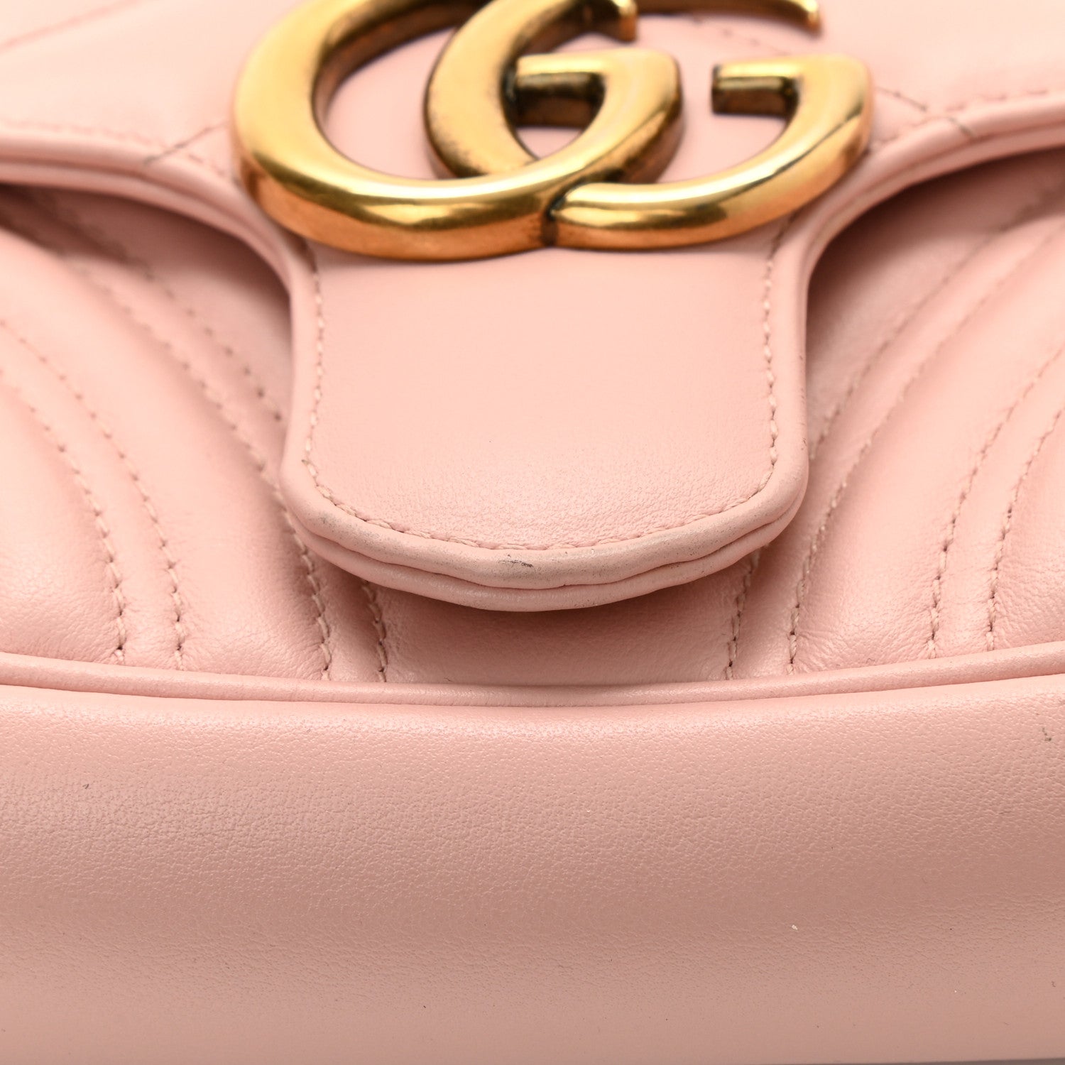 Gucci Calfskin Matelasse Mini GG Marmont Shoulder Bag Perfect Pink 9 of 9