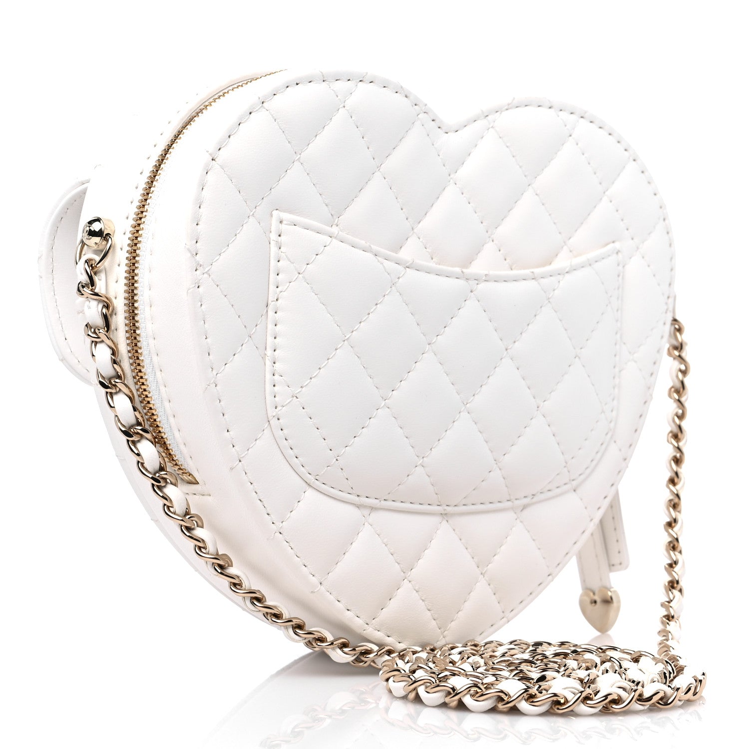 Chanel Lambskin Quilted CC In Love Heart Bag White 3 of 9